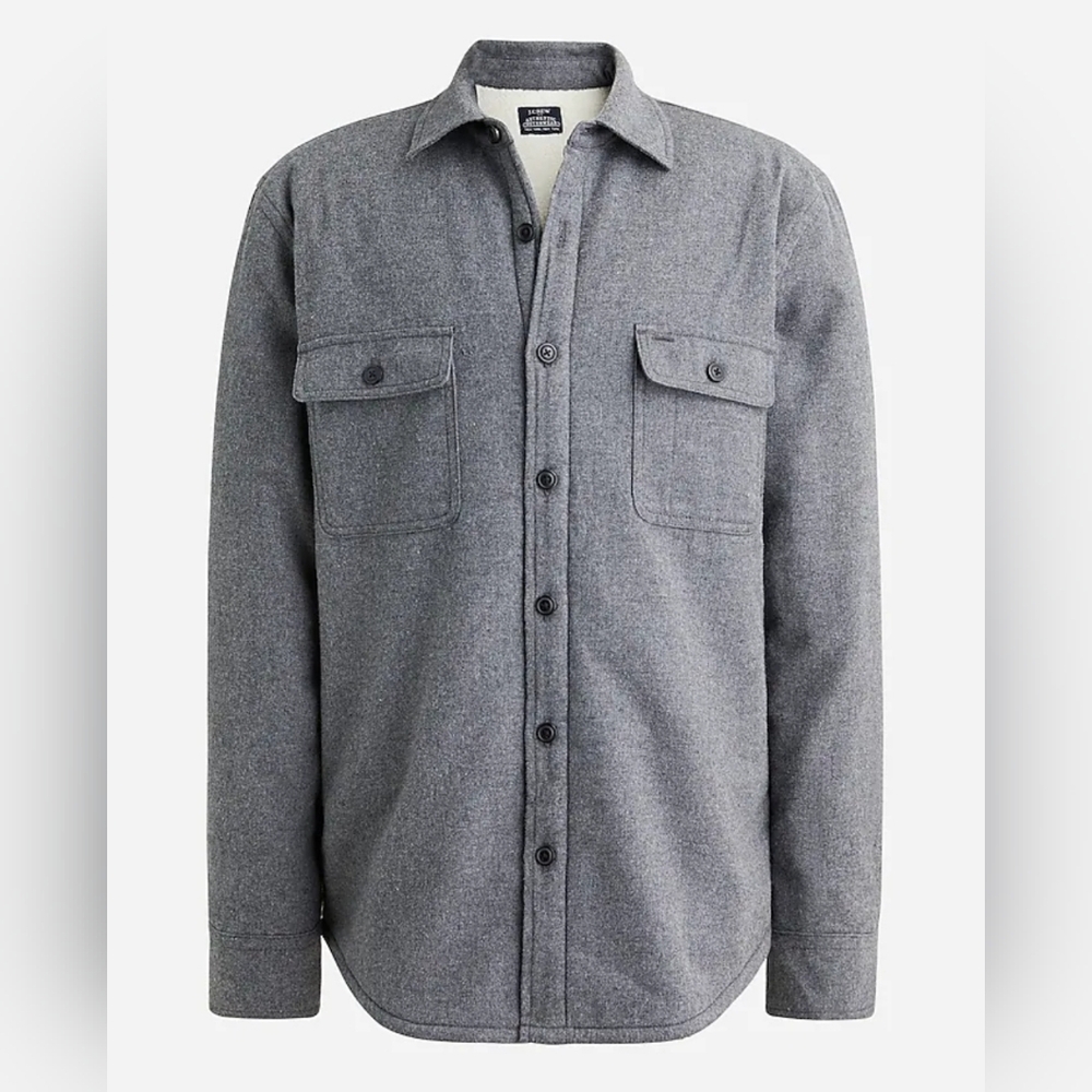 NWT XL J. Crew Factory Sherpa-lined Flannel Shirt Jacket